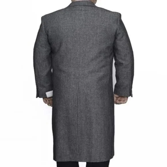 Full Length men's Ankle length Top Coat Overcoat In Grey